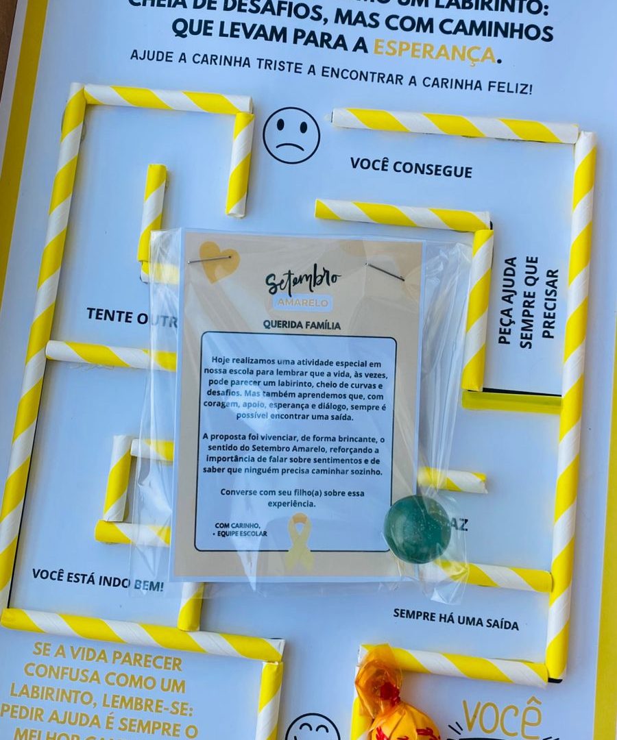 Setembro Amarelo na escola 💛 Atividade + bilhetinho para família