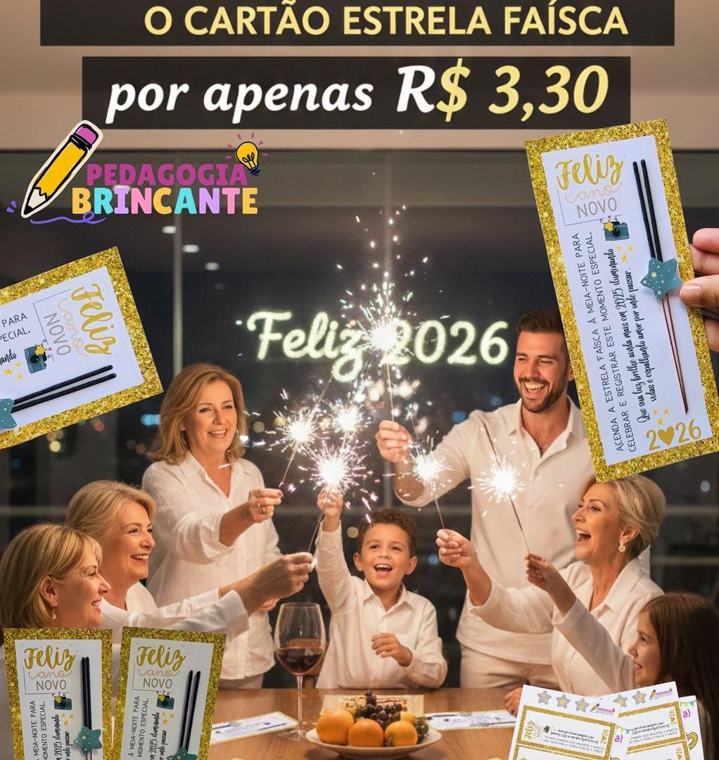 Cartão Estrela Faísca Réveillon versão 2026